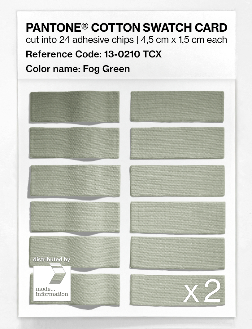 Product image 6 of the product “PANTONE® COTTON SWATCH CARD 13-0210 TCX Fog Green ”