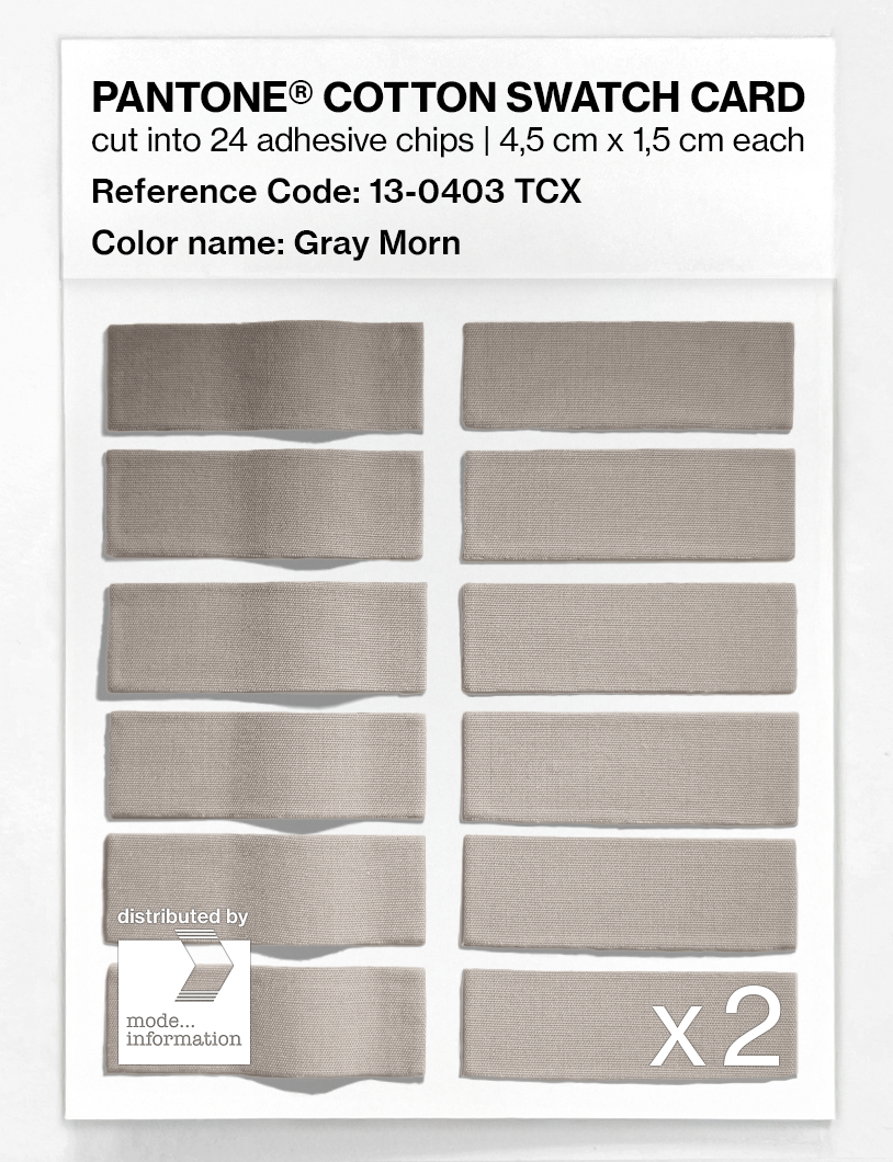 Product image 6 of the product “PANTONE® COTTON SWATCH CARD 13-0403 TCX Gray Morn ”