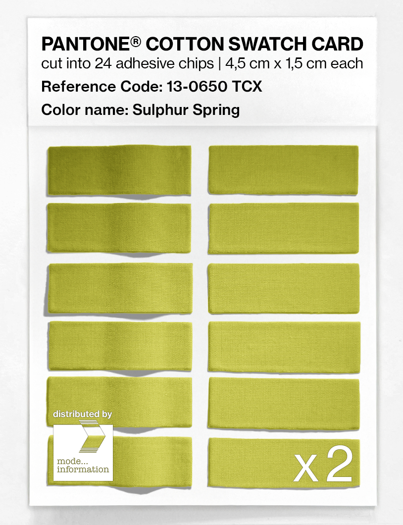 Product image 6 of the product “PANTONE® COTTON SWATCH CARD 13-0650 TCX Sulphur Spring ”