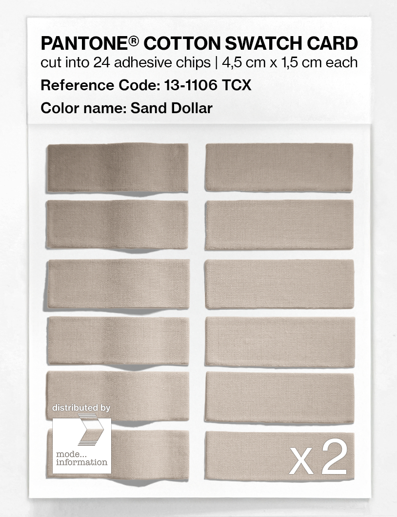 Product image 6 of the product “PANTONE® COTTON SWATCH CARD 13-1106 TCX Sand Dollar ”