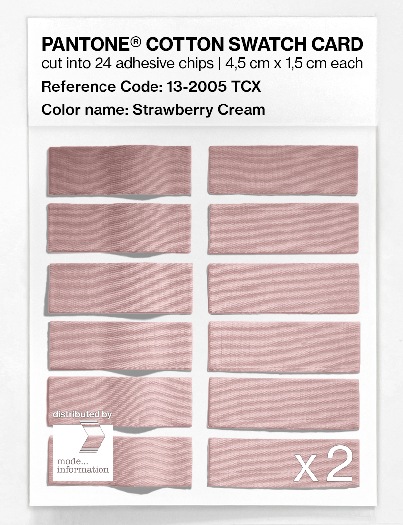 Product image 6 of the product “PANTONE® COTTON SWATCH CARD 13-2005 TCX Strawberry Cream ”