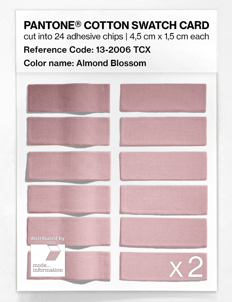 Product image 6 of the product “PANTONE® COTTON SWATCH CARD 13-2006 TCX Almond Blossom ”