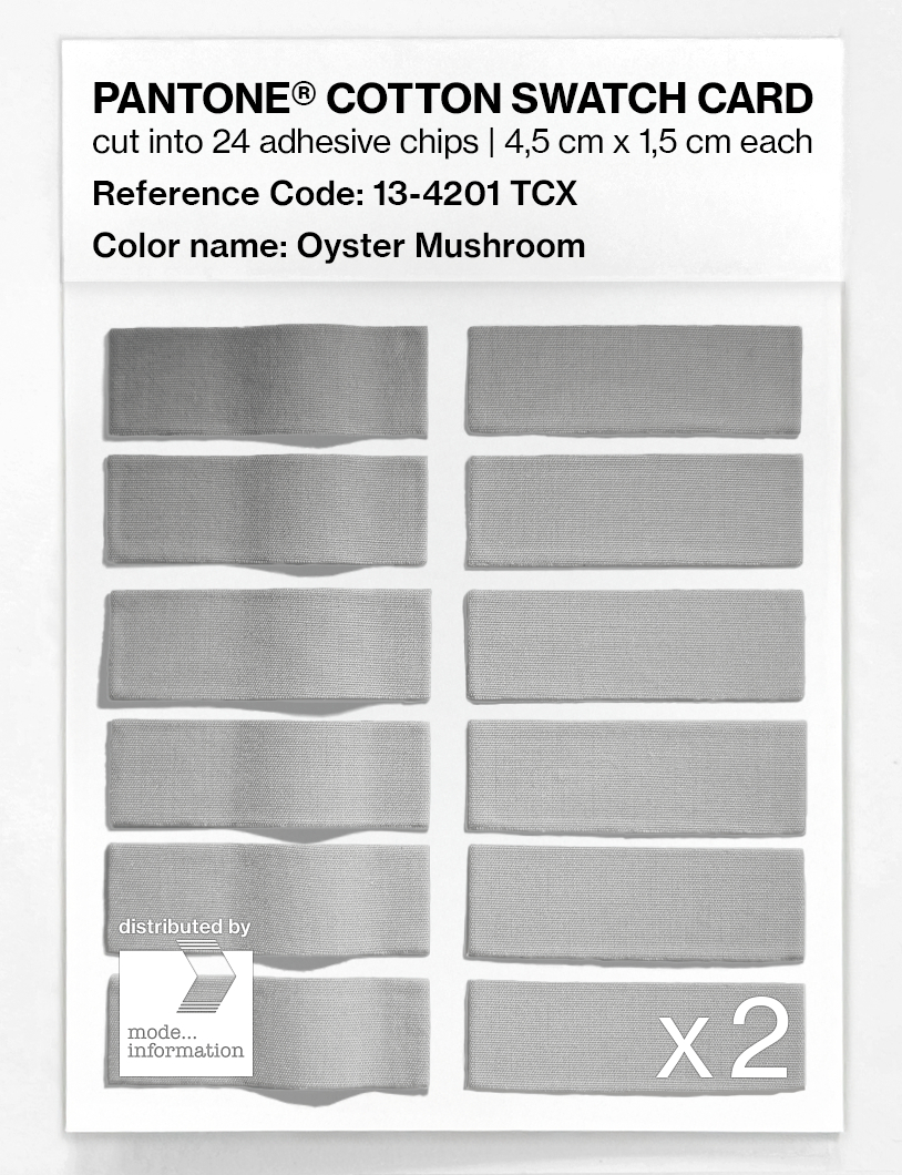 Product image 6 of the product “PANTONE® COTTON SWATCH CARD 13-4201 TCX Oyster Mushroom ”