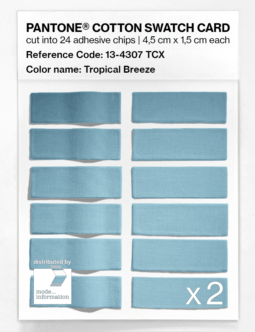 Product image 6 of the product “PANTONE® COTTON SWATCH CARD 13-4307 TCX Tropical Breeze ”