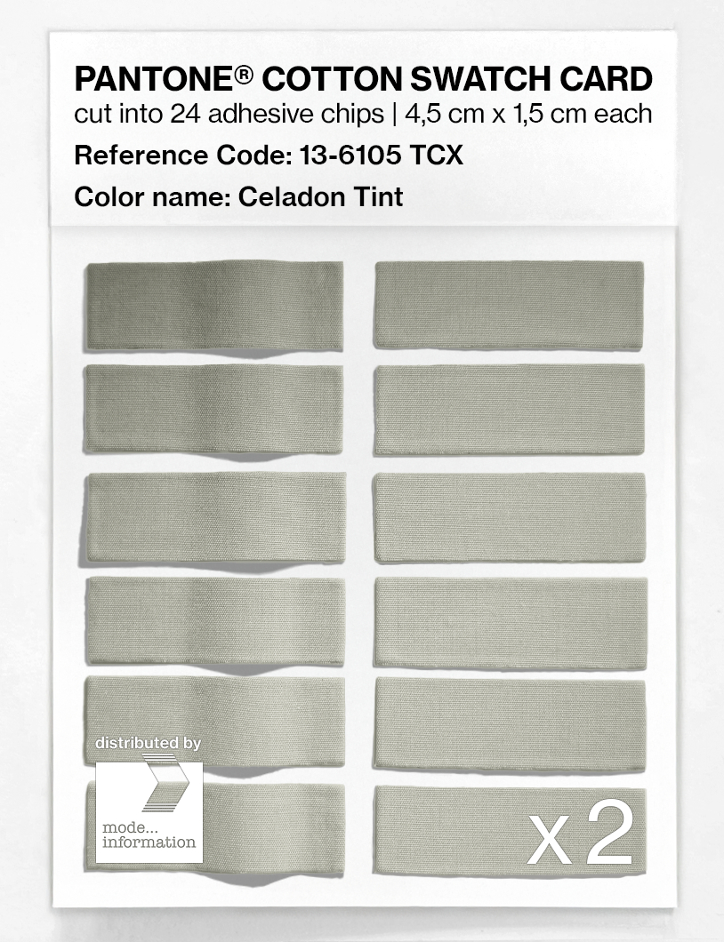 Product image 6 of the product “PANTONE® COTTON SWATCH CARD 13-6105 TCX Celadon Tint ”