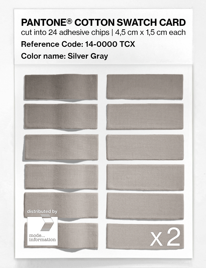 Product image 6 of the product “PANTONE® COTTON SWATCH CARD 14-0000 TCX Silver Gray ”