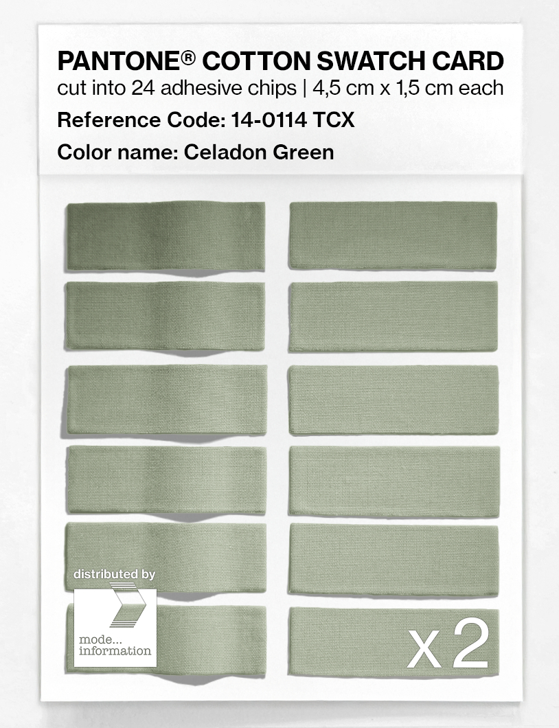 Product image 6 of the product “PANTONE® COTTON SWATCH CARD 14-0114 TCX Celadon Green ”