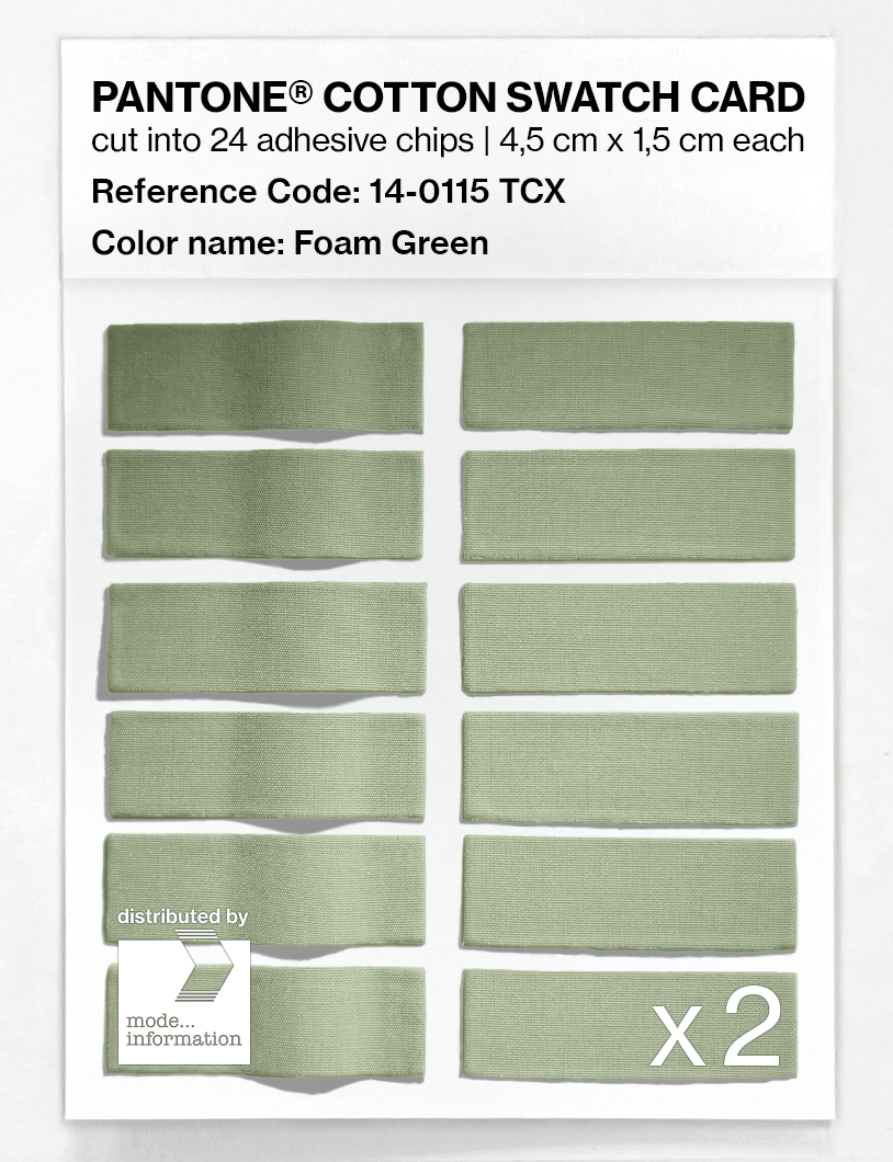 Product image 6 of the product “PANTONE® COTTON SWATCH CARD 14-0115 TCX Foam Green ”
