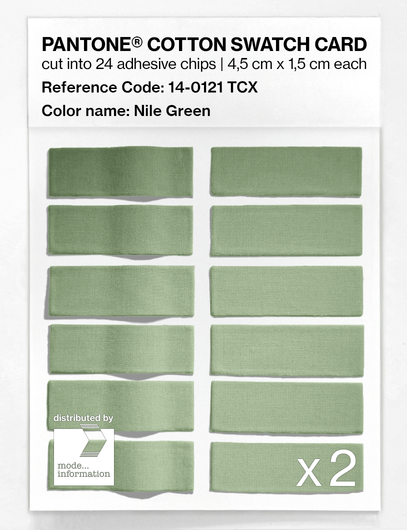 Product image 6 of the product “PANTONE® COTTON SWATCH CARD 14-0121 TCX Nile Green ”