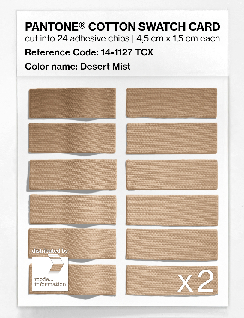 Product image 6 of the product “PANTONE® COTTON SWATCH CARD 14-1127 TCX Desert Mist ”