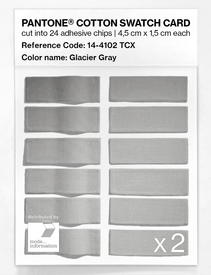 Product image 6 of the product “PANTONE® COTTON SWATCH CARD 14-4102 TCX Glacier Gray ”