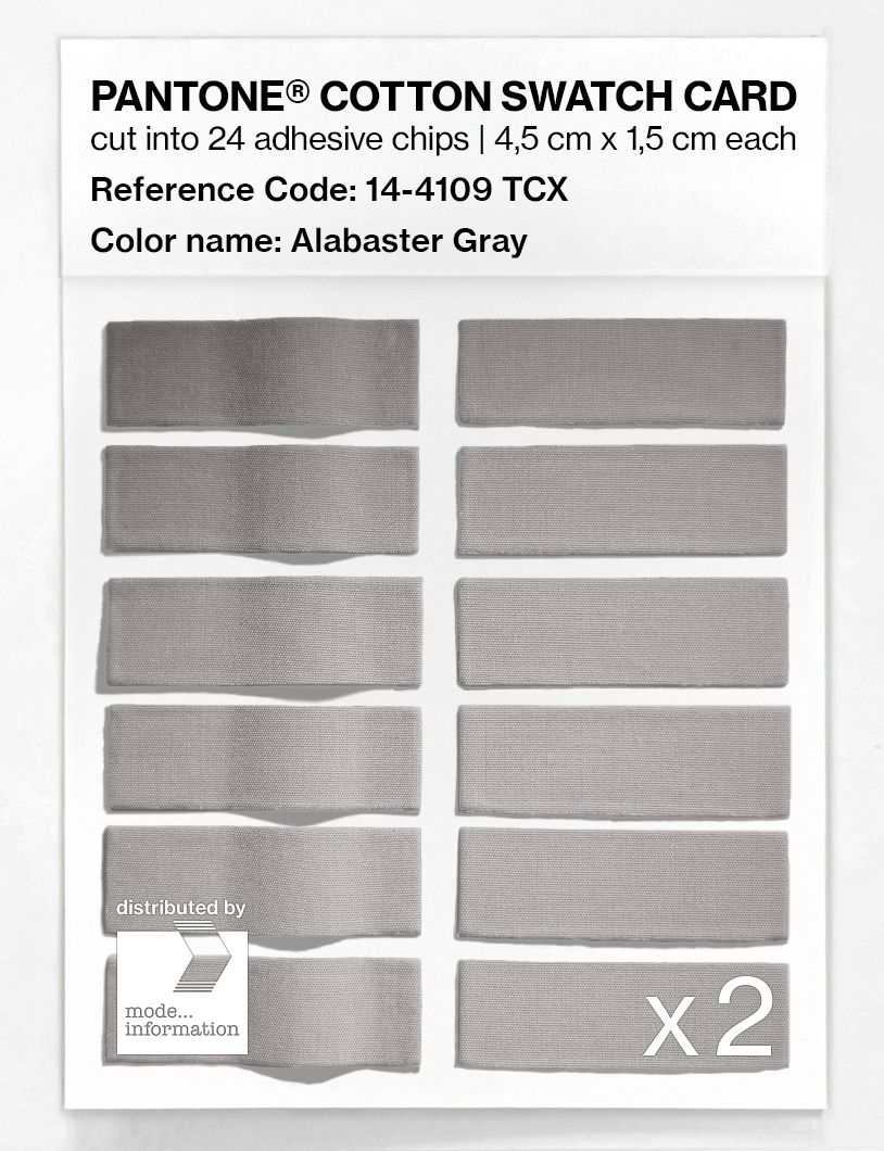 Product image 6 of the product “PANTONE® COTTON SWATCH CARD 14-4109 TCX Alabaster Gray ”
