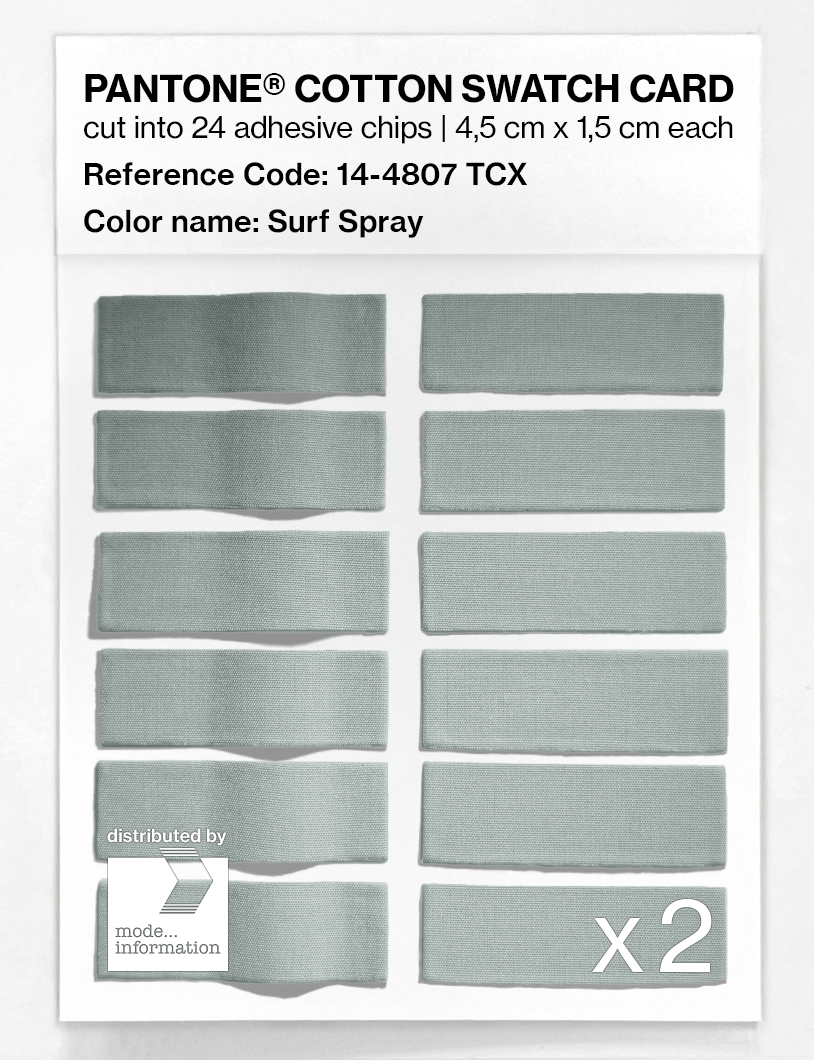 Product image 6 of the product “PANTONE® COTTON SWATCH CARD 14-4807 TCX Surf Spray ”