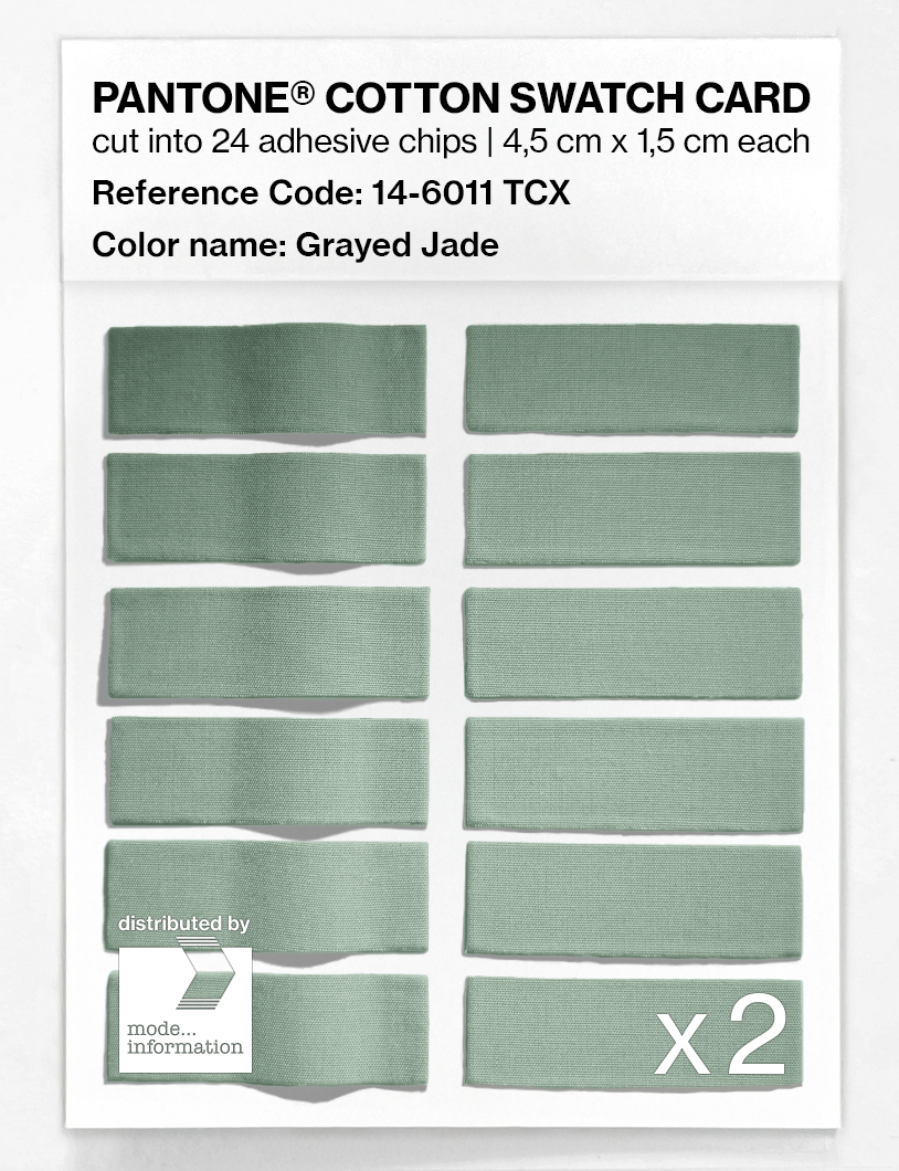 Product image 6 of the product “PANTONE® COTTON SWATCH CARD 14-6011 TCX Grayed Jade ”