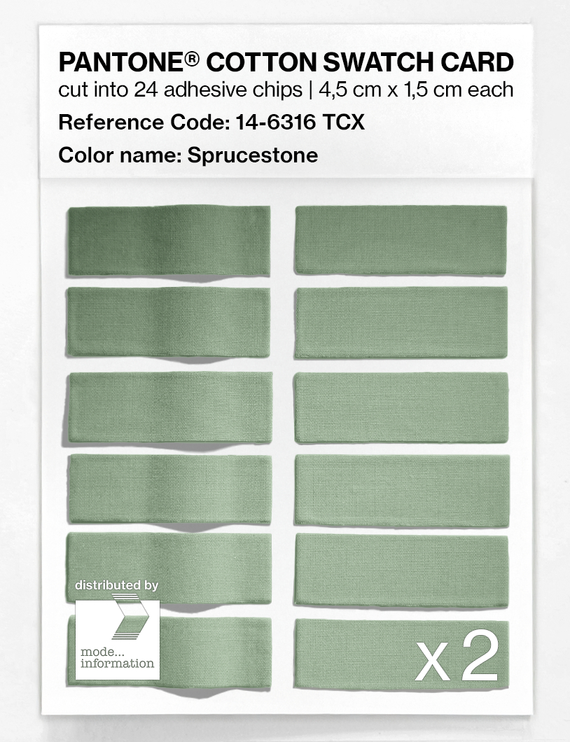 Product image 6 of the product “PANTONE® COTTON SWATCH CARD 14-6316 TCX Sprucestone ”