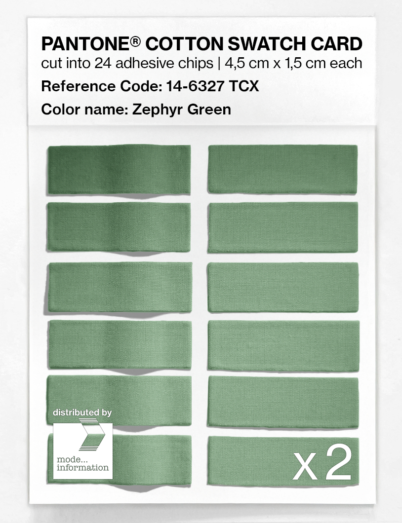 Product image 6 of the product “PANTONE® COTTON SWATCH CARD 14-6327 TCX Zephyr Green ”