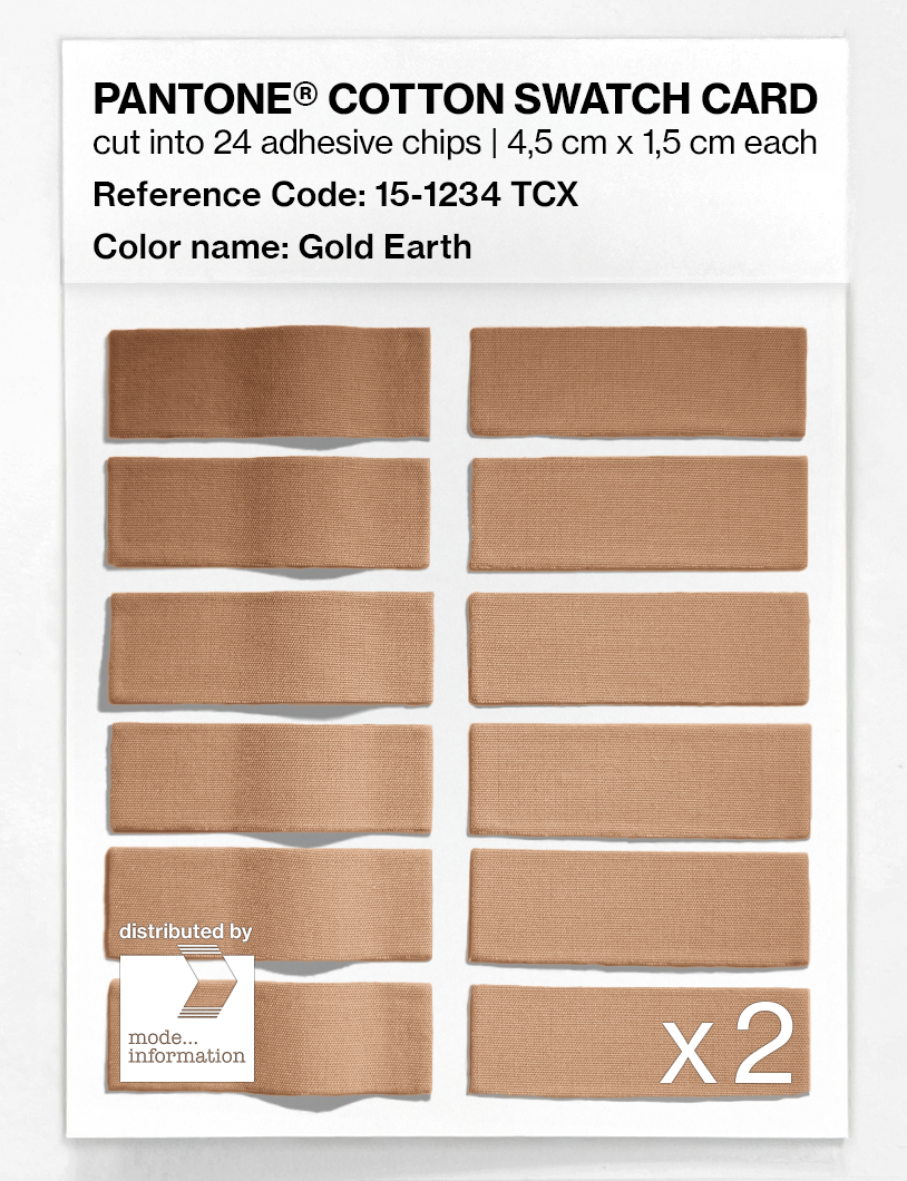 Product image 6 of the product “PANTONE® COTTON SWATCH CARD 15-1234 TCX Gold Earth ”