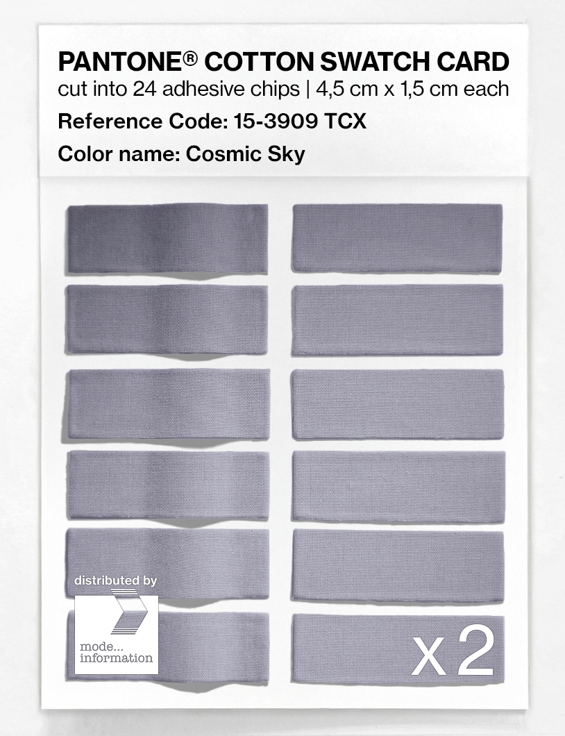 Product image 6 of the product “PANTONE® COTTON SWATCH CARD 15-3909 TCX Cosmic Sky ”
