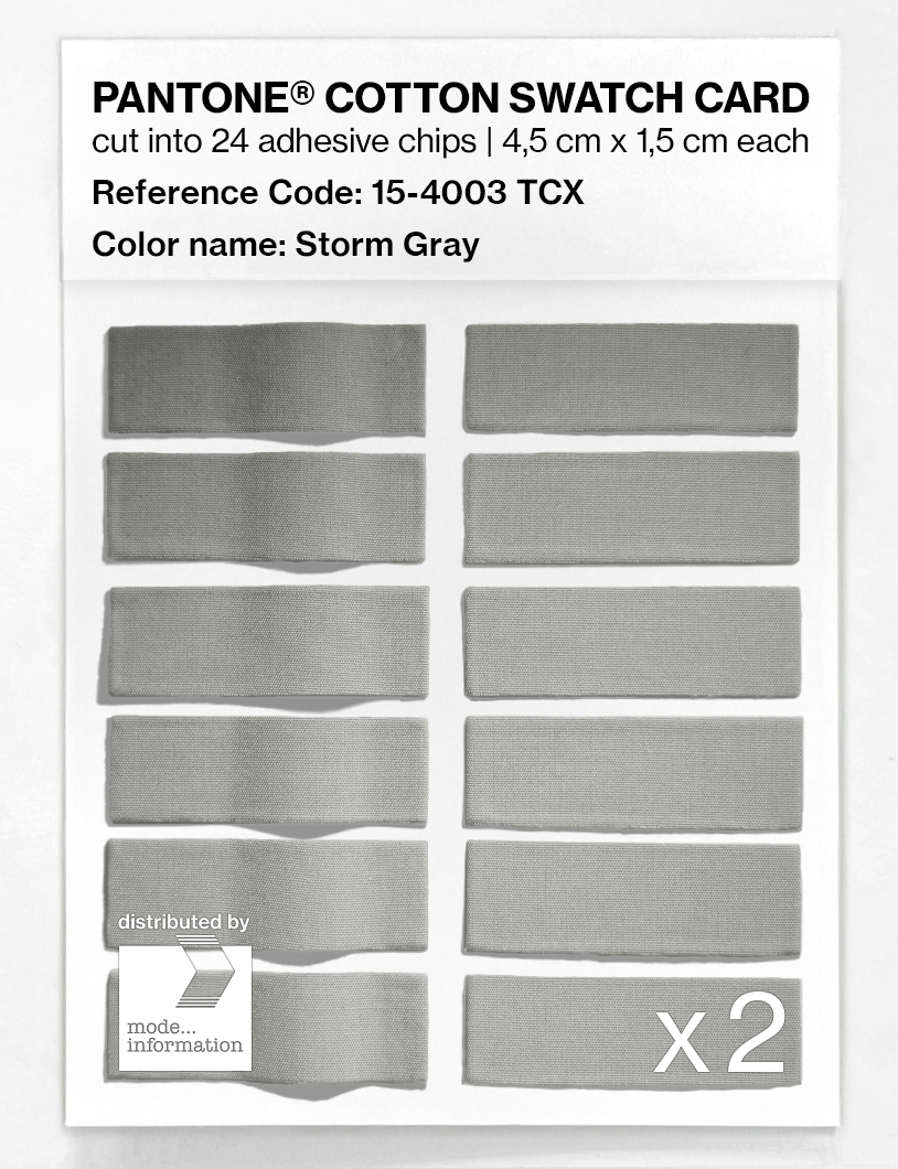 Product image 6 of the product “PANTONE® COTTON SWATCH CARD 15-4003 TCX Storm Gray ”