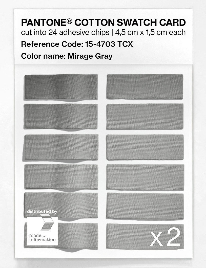 Product image 6 of the product “PANTONE® COTTON SWATCH CARD 15-4703 TCX Mirage Gray ”