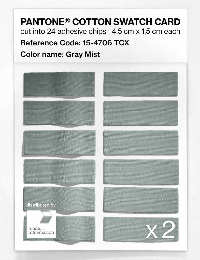 Product image 6 of the product “PANTONE® COTTON SWATCH CARD 15-4706 TCX Gray Mist ”