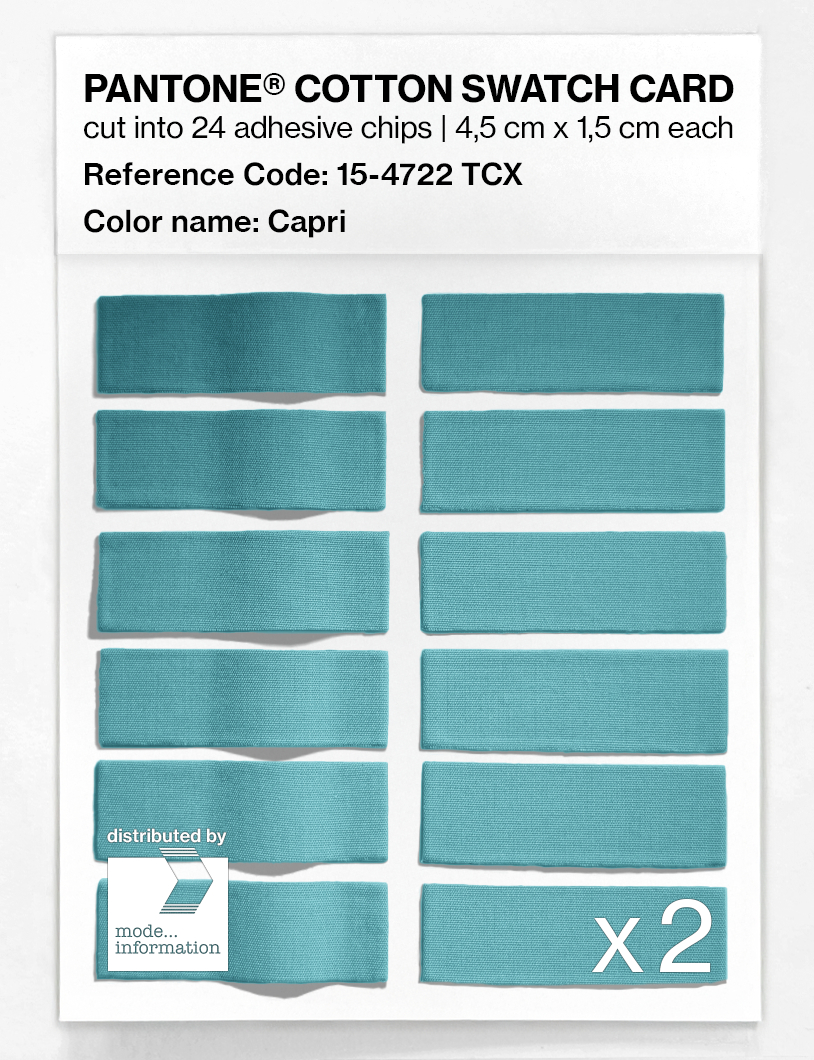 Product image 6 of the product “PANTONE® COTTON SWATCH CARD 15-4722 TCX Capri ”