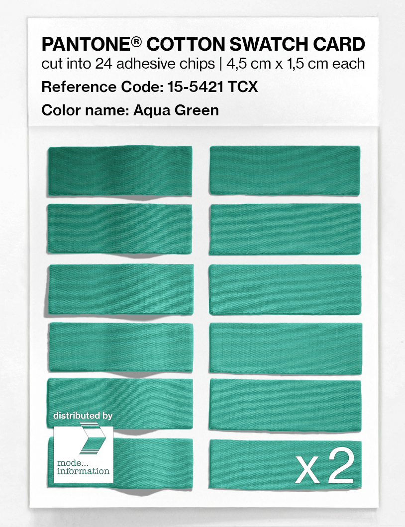 Product image 6 of the product “PANTONE® COTTON SWATCH CARD 15-5421 TCX Aqua Green ”