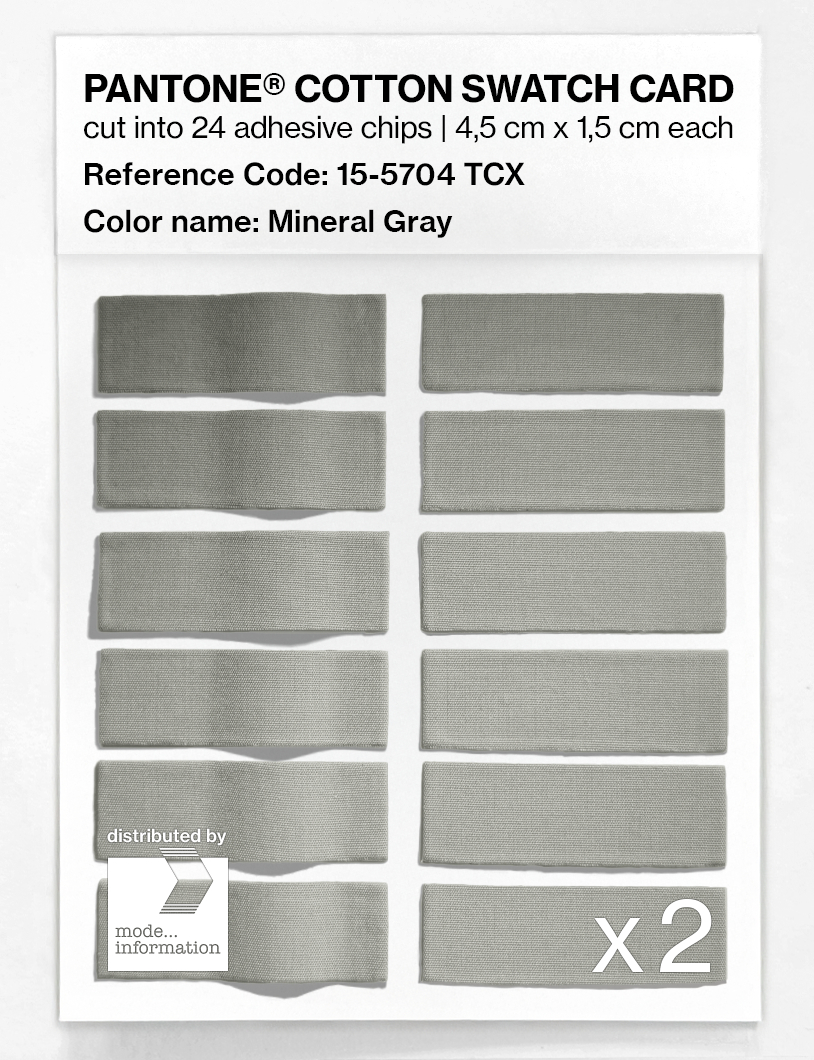 Product image 6 of the product “PANTONE® COTTON SWATCH CARD 15-5704 TCX Mineral Gray ”