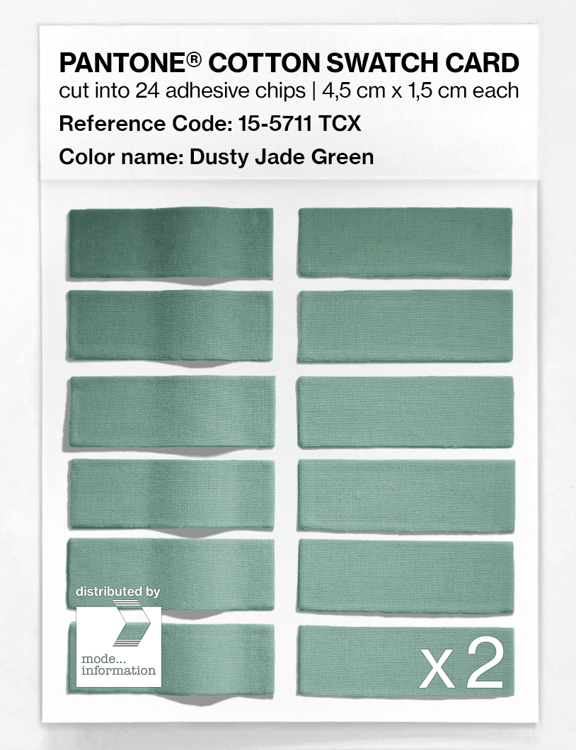 Product image 6 of the product “PANTONE® COTTON SWATCH CARD 15-5711 TCX Dusty Jade Green ”