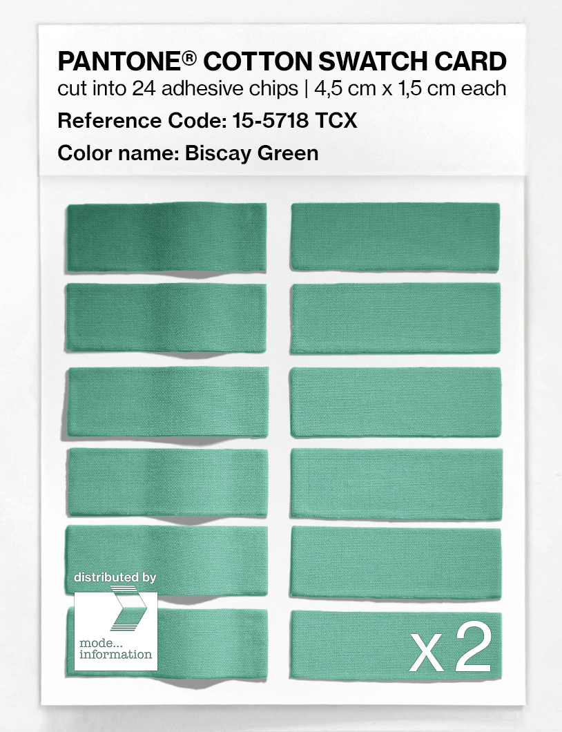Product image 6 of the product “PANTONE® COTTON SWATCH CARD 15-5718 TCX Biscay Green ”