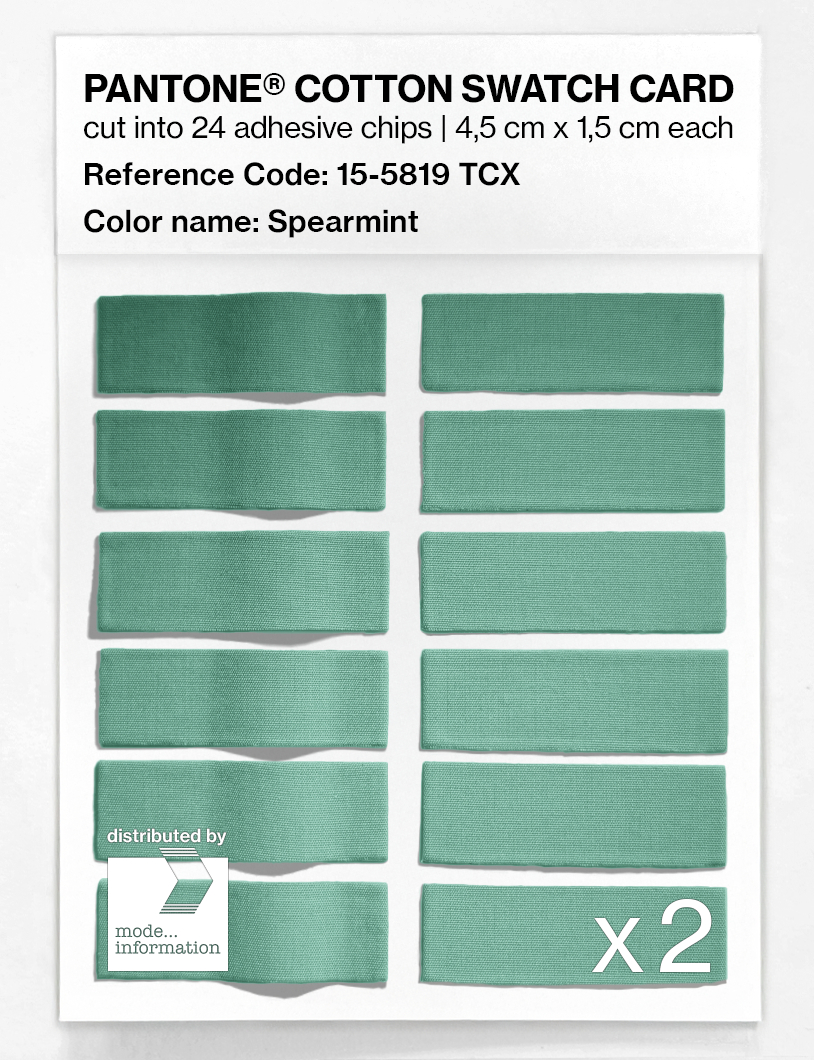 Product image 6 of the product “PANTONE® COTTON SWATCH CARD 15-5819 TCX Spearmint ”
