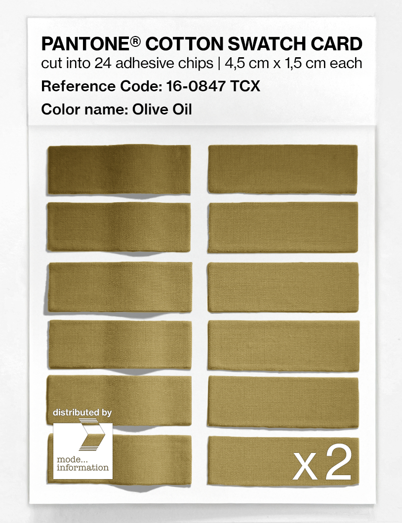 Product image 6 of the product “PANTONE® COTTON SWATCH CARD 16-0847 TCX Olive Oil ”