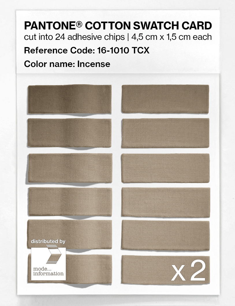 Product image 6 of the product “PANTONE® COTTON SWATCH CARD 16-1010 TCX Incense ”