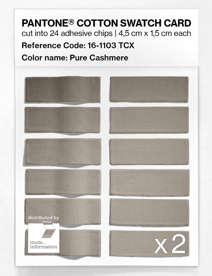 Product image 6 of the product “PANTONE® COTTON SWATCH CARD 16-1103 TCX Pure Cashmere ”