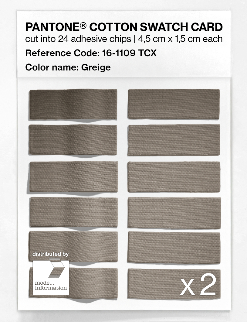 Product image 6 of the product “PANTONE® COTTON SWATCH CARD 16-1109 TCX Greige ”