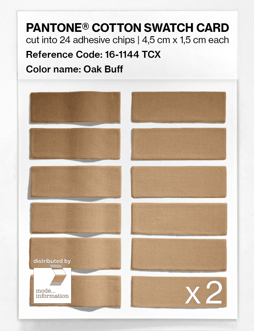 Product image 6 of the product “PANTONE® COTTON SWATCH CARD 16-1144 TCX Oak Buff ”