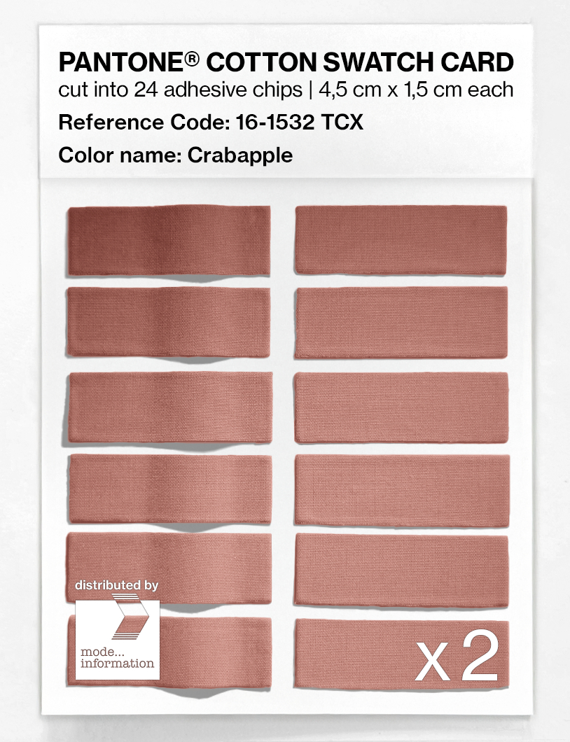 Product image 6 of the product “PANTONE® COTTON SWATCH CARD 16-1532 TCX Crabapple ”