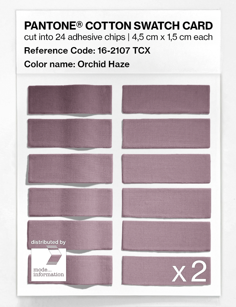 Product image 6 of the product “PANTONE® COTTON SWATCH CARD 16-2107 TCX Orchid Haze ”