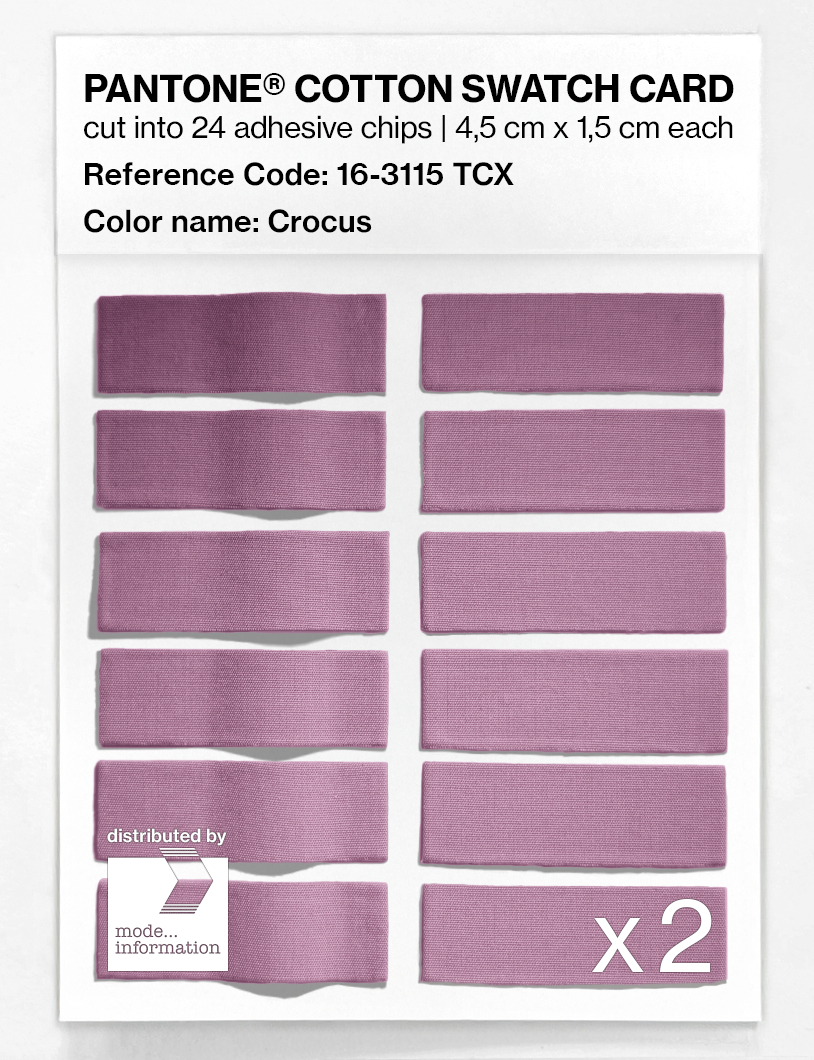 Product image 6 of the product “PANTONE® COTTON SWATCH CARD 16-3115 TCX Crocus ”