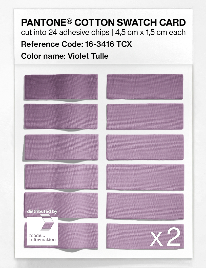 Product image 6 of the product “PANTONE® COTTON SWATCH CARD 16-3416 TCX Violet Tulle ”