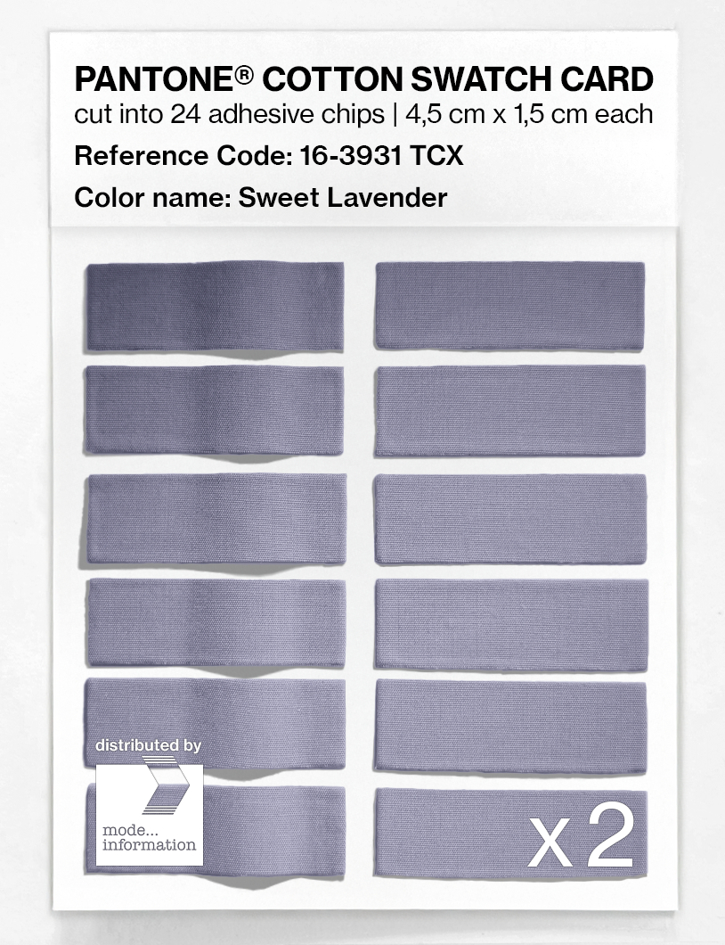 Product image 6 of the product “PANTONE® COTTON SWATCH CARD 16-3931 TCX Sweet Lavender ”