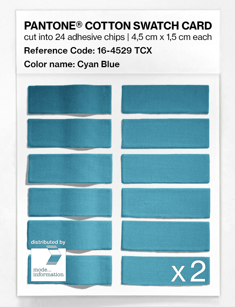 Product image 6 of the product “PANTONE® COTTON SWATCH CARD 16-4529 TCX Cyan Blue ”