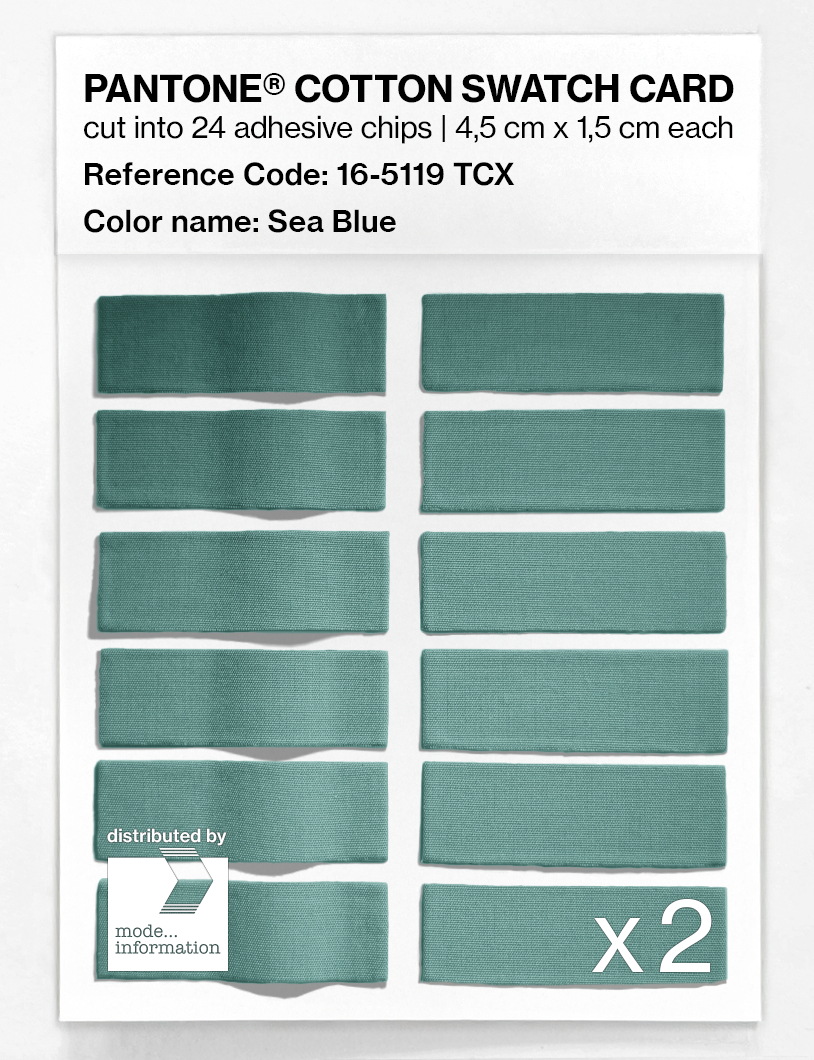 Product image 6 of the product “PANTONE® COTTON SWATCH CARD 16-5119 TCX Sea Blue ”