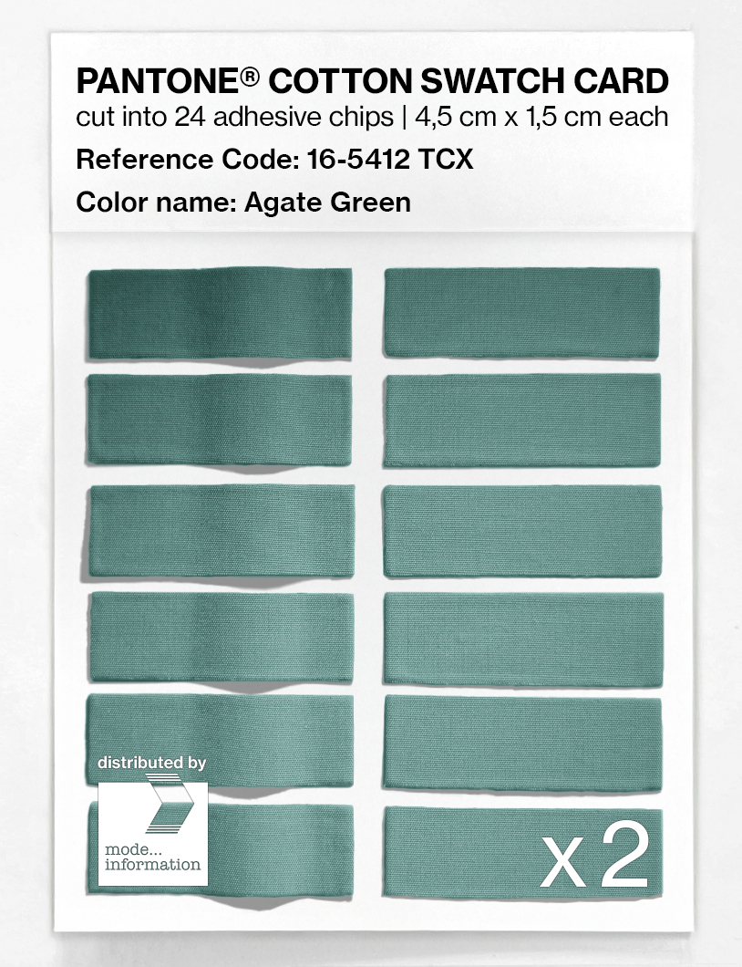 Product image 6 of the product “PANTONE® COTTON SWATCH CARD 16-5412 TCX Agate Green ”