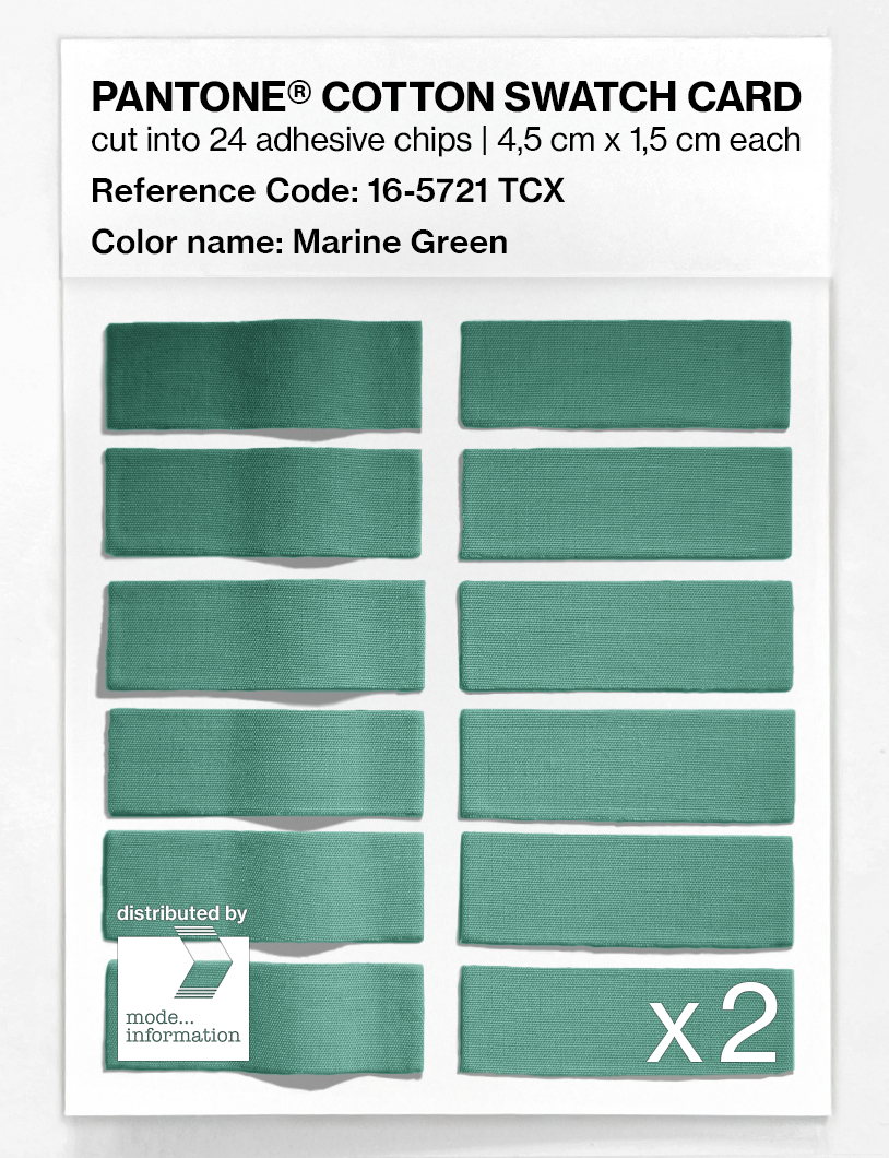 Product image 6 of the product “PANTONE® COTTON SWATCH CARD 16-5721 TCX Marine Green ”