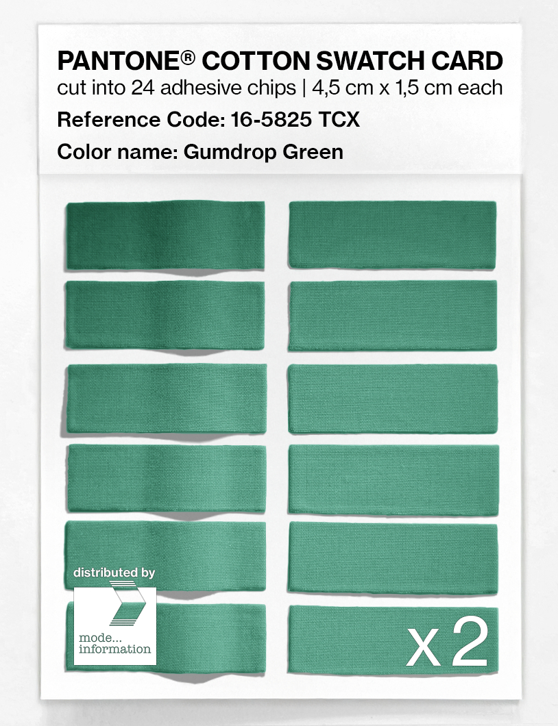 Product image 6 of the product “PANTONE® COTTON SWATCH CARD 16-5825 TCX Gumdrop Green ”