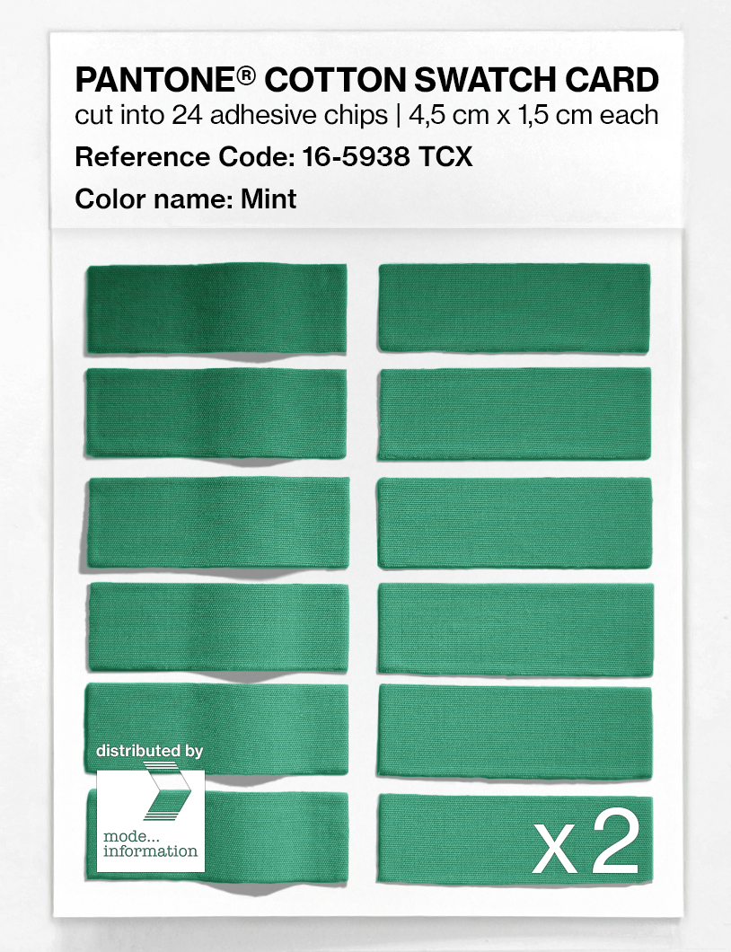 Product image 6 of the product “PANTONE® COTTON SWATCH CARD 16-5938 TCX Mint ”