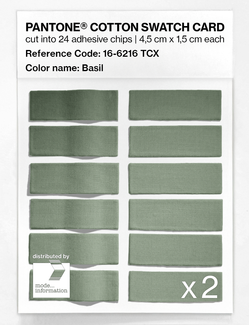 Product image 6 of the product “PANTONE® COTTON SWATCH CARD 16-6216 TCX Basil ”