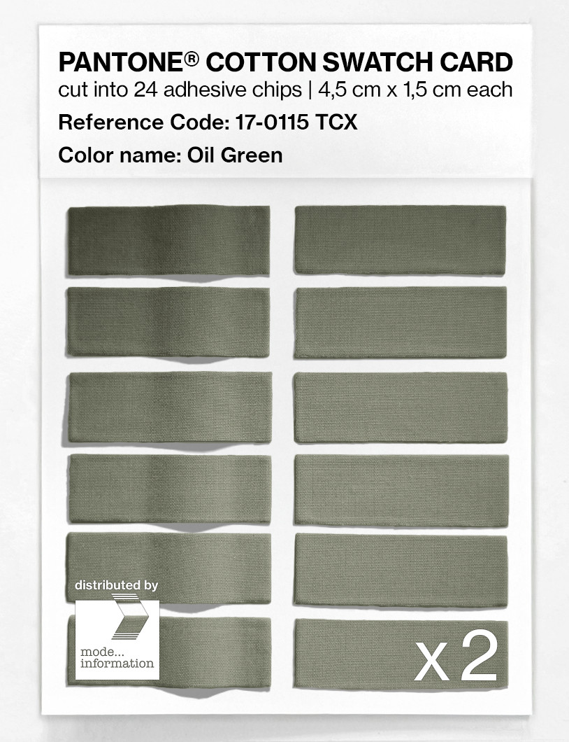 Product image 6 of the product “PANTONE® COTTON SWATCH CARD 17-0115 TCX Oil Green ”