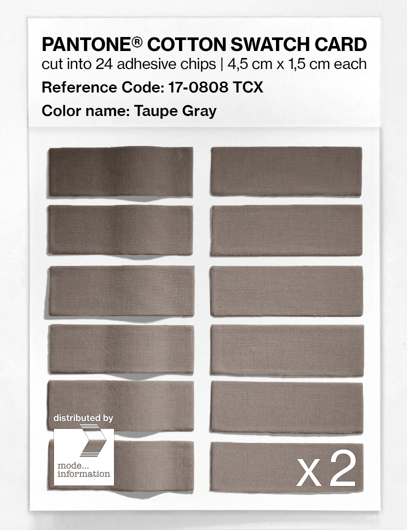 Product image 6 of the product “PANTONE® COTTON SWATCH CARD 17-0808 TCX Taupe Gray ”